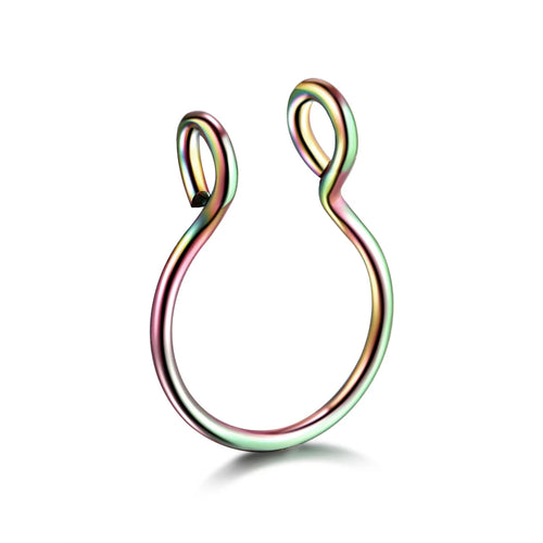 5pcs Stainless Steel Magnet Fake Nose Ring Hoop Fake Piercing Hoop