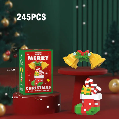 Christmas Building Block Santa Claus Snowman Elk Tree Micro Brick