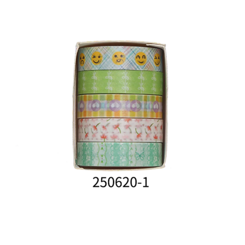 5 rolls of boxed romantic flower handbook tape, cute DIY fresh