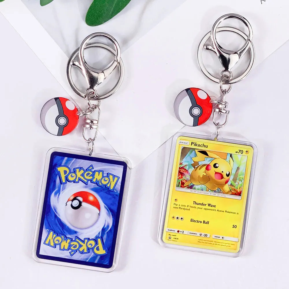 Pokémon Card Cute Acrylic Car Keychain Accessories Pikachu Charizard