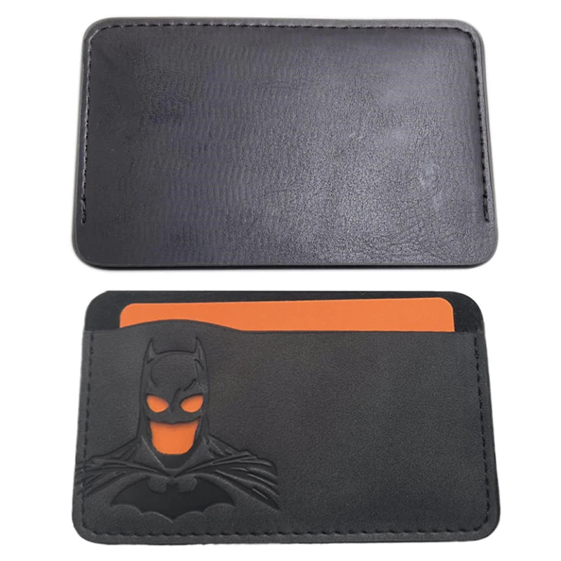Personalized Leather ID Card Holder with Superhero Mask Design Great