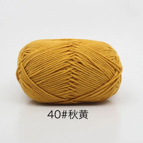 40-50g/Set 4ply Milk Cotton(80%) Knitting Yarn Needlework Dyed Lanas