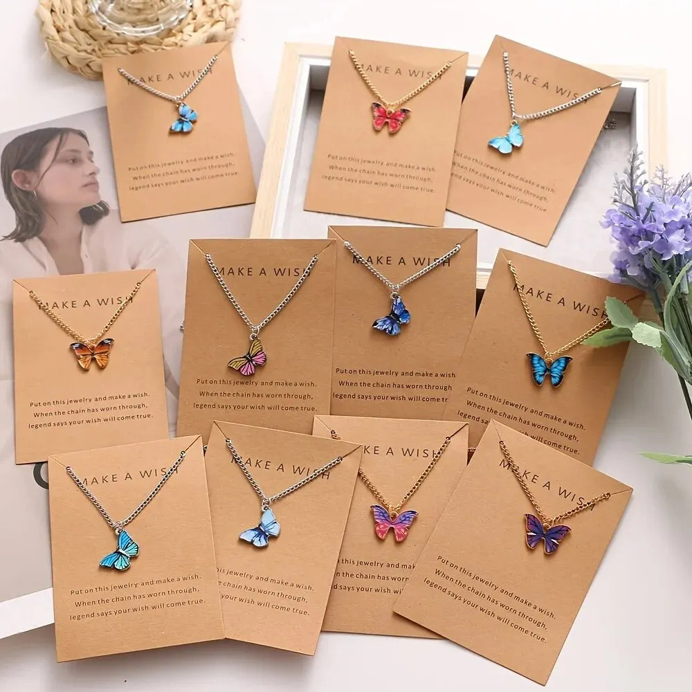 5Pcs/Set Fashion Vintage Style Women Necklace Set New Butterfly