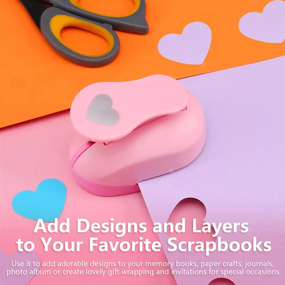 8/16/25/38/50mm Random Color Heart Shaped Hole Punch DIY Craft Hole