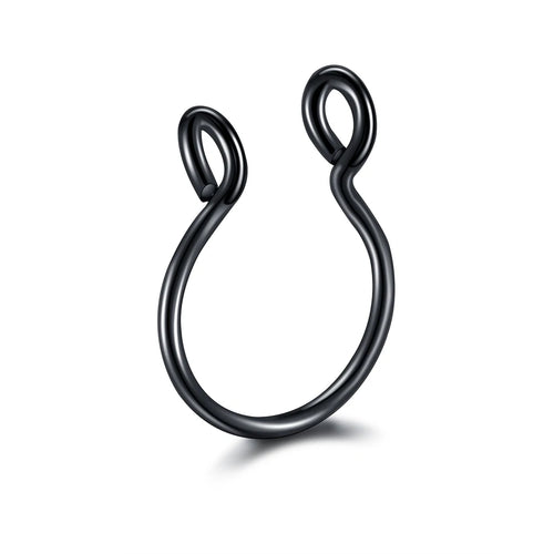 5pcs Stainless Steel Magnet Fake Nose Ring Hoop Fake Piercing Hoop