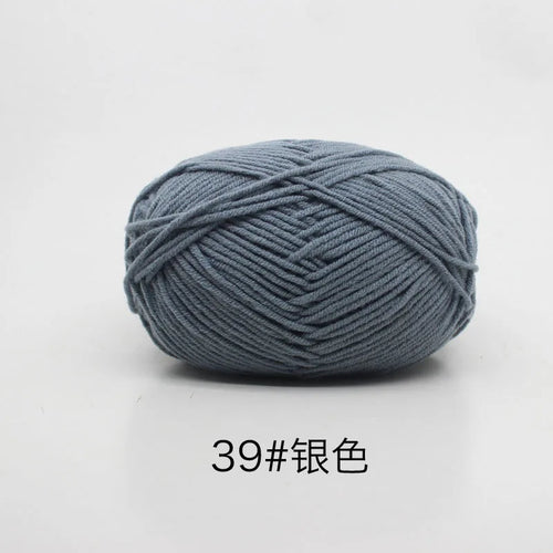 40-50g/Set 4ply Milk Cotton(80%) Knitting Yarn Needlework Dyed Lanas