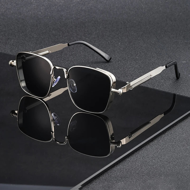 Fashionable Punk-Style Square Thick-Framed Trendy Sunglasses, Suitable