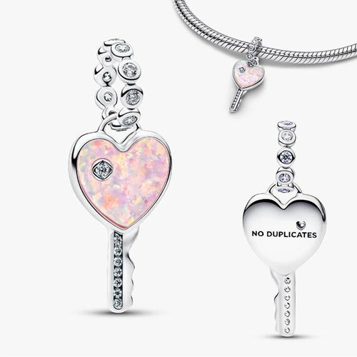 New 925 Sterling Silver Charms Heart Bee Flower key Lock Earrings
