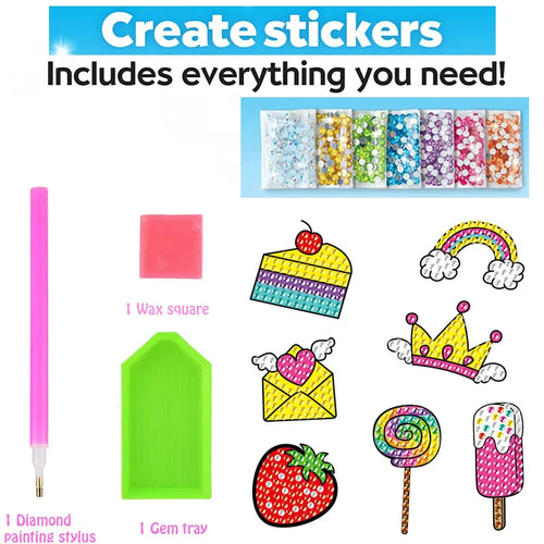 12 Create Big Gem Diamond Painting Sticker Kit Art Craft Girls Boys
