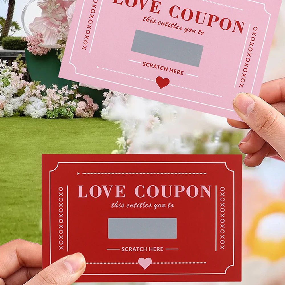 10Pcs/20Pcs Scratch-Off Love Coupons Couple Scratch Off Cards