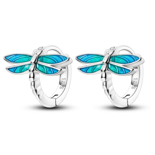 925 Sterling Silver Colored Zirconium Stars Hoop Earrings For Women