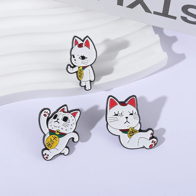 Turbo Granny Cat Spying Enamel Pins Cartoon Anime Characters Cat