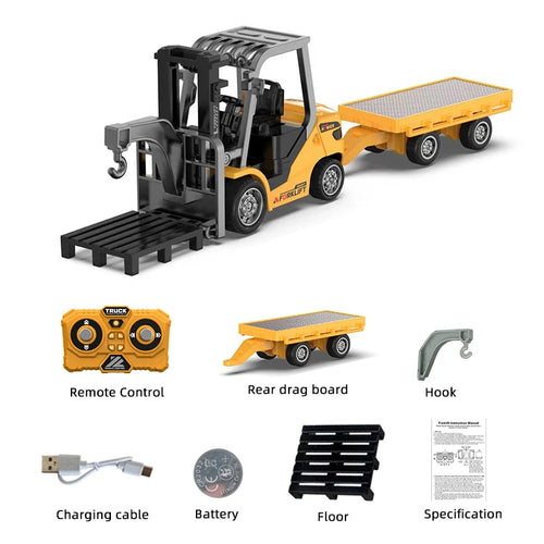 1/64 Remote-controlled Alloy Forklift Engineering Vehicle Tabletop