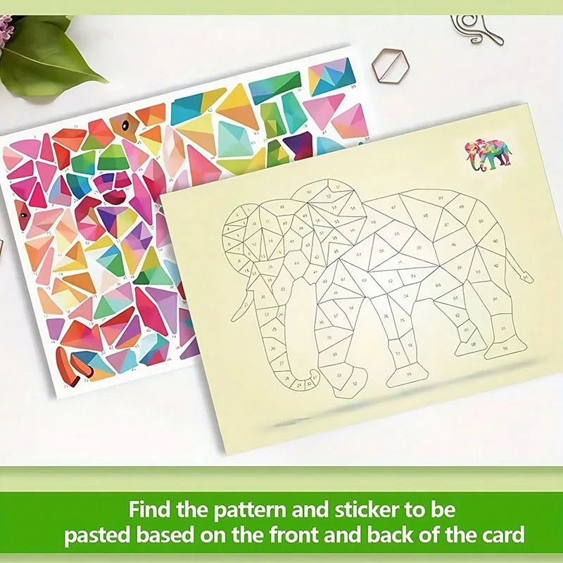 3D Animal Jigsaw Puzzle Stickers DIY Handmade Creative Collage Art Set