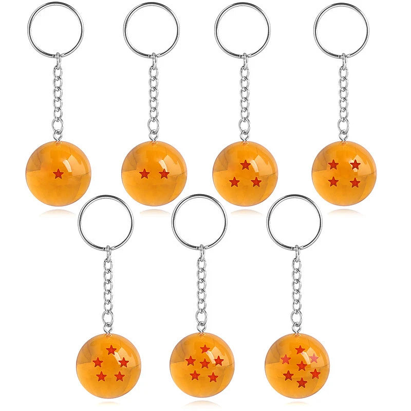 Anime Dragon Ball Series Keychain Charms Accessories 1-7 Star Dragon