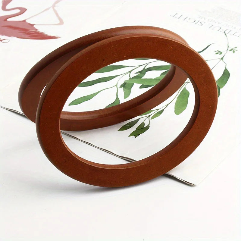2PCS Oval Wooden Purse Handle Replacement Handmade Bag Handbag