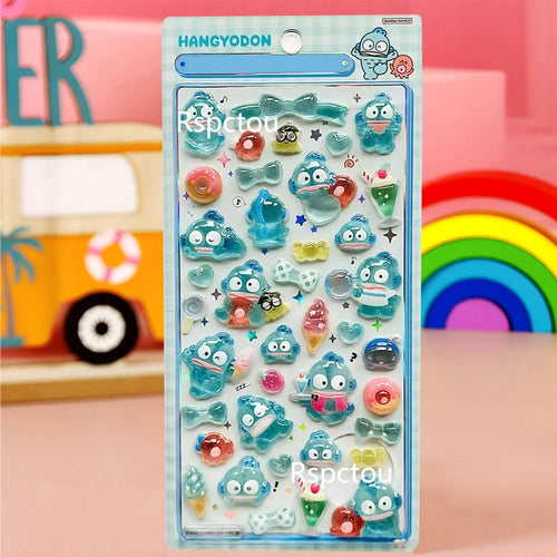 Cute Sanrio 3D Relief Stickers Aesthetic Kuromi Cinnamoroll My Melody