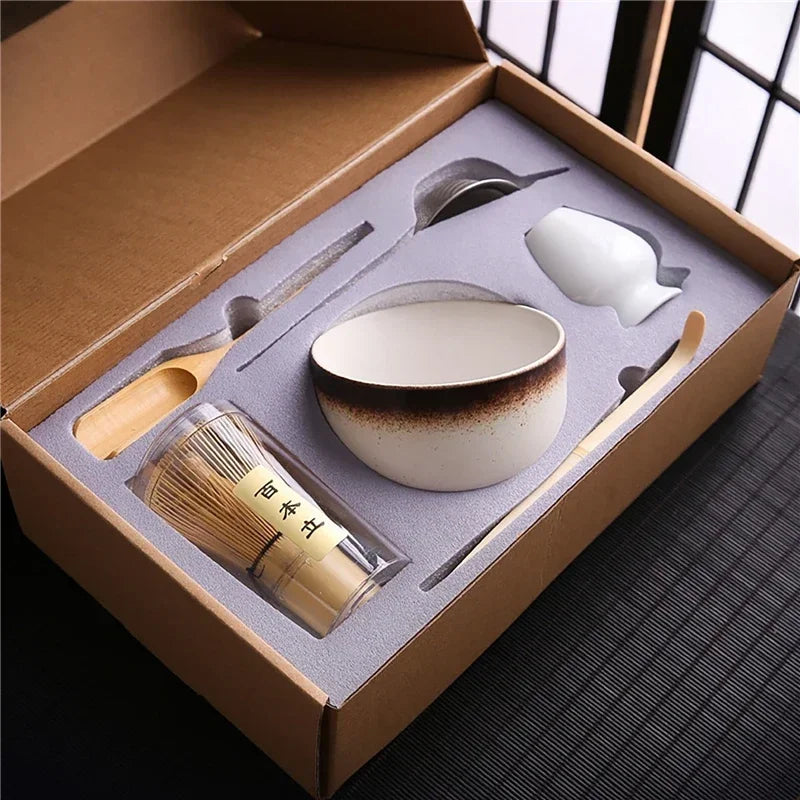 4/6/7PCS Japanese Matcha Blender Set with Bamboo Whisk Matcha Brush