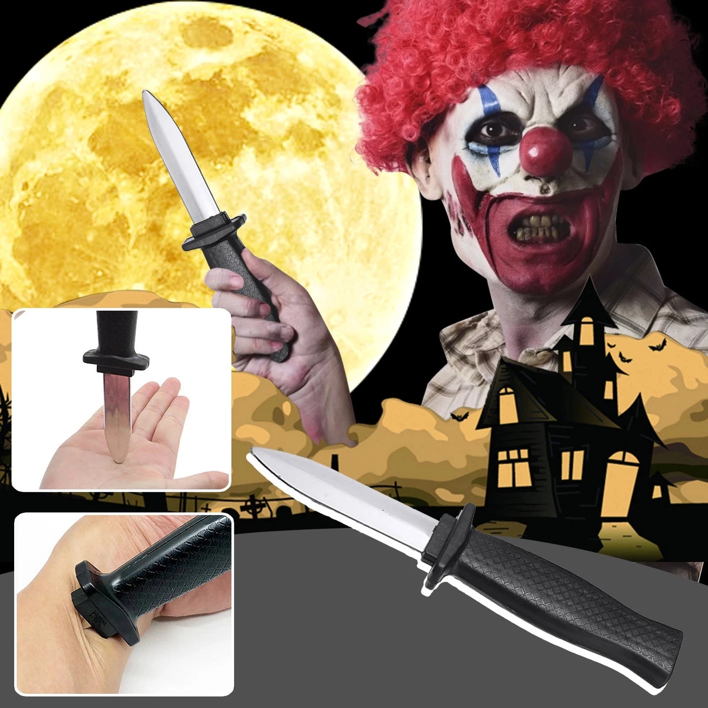 Props Toys Joke Magic Plastic Retractable Knife Joke Prank Props Knife