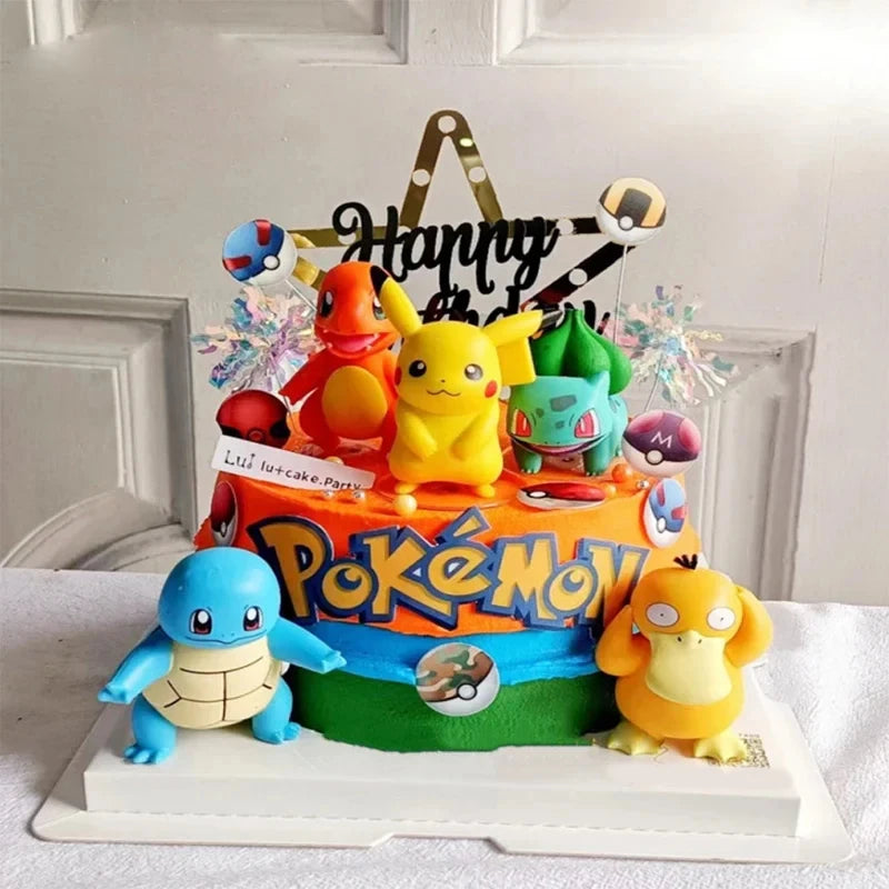 15Pcs/set Pokemon Cake Topper Pikachu Anime Figure Party Happy