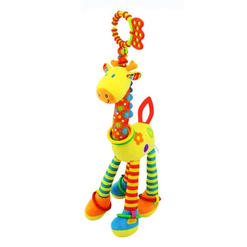 Soft Giraffe Zebra Animal Handbells Rattles Plush Infant Baby