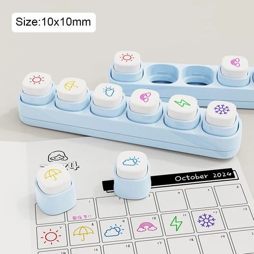 Cartoon Stamp Stickers Kit 6 Designs - Scrapbooking Journal