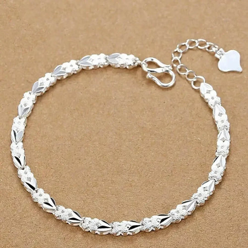 Fine 925 Sterling Silver Noble Nice Chain Solid Bracelet for Women Men