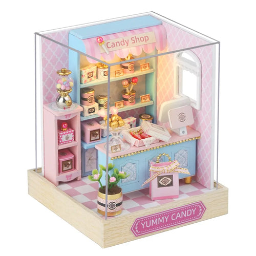 DIY 3D Puzzles Wooden Toy Miniature Dollhouse Handmade Doll House