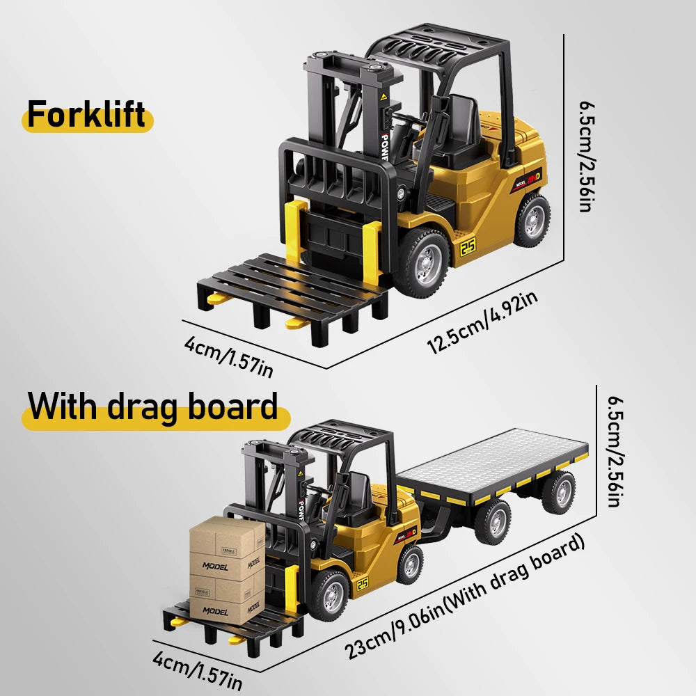 1:64 Bluetooth Remote Control Crane And Forklift two-in-one Desktop