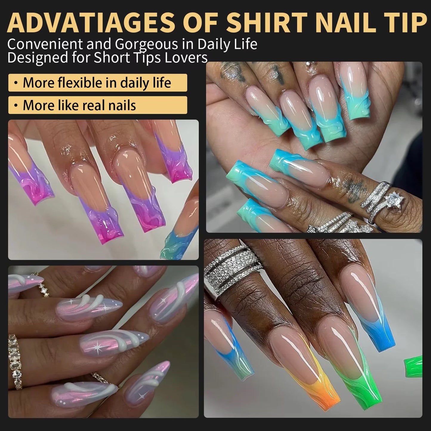120/140pcs Exquisite box set Almond False Nail Tips Clear Matt Soft