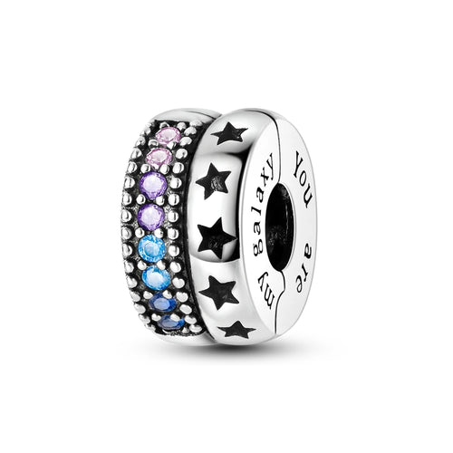 Silver Plated Mystery Star and Moon Charms Beads Fit Original Bangle