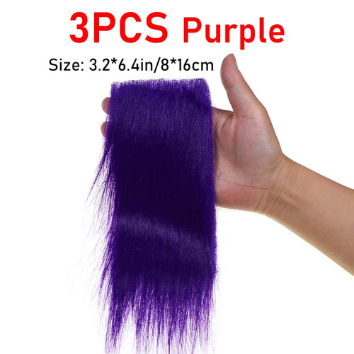 3PCS Fly Tying Artificial Synthetic Fluffy Fiber Long Hairy Craft Fur