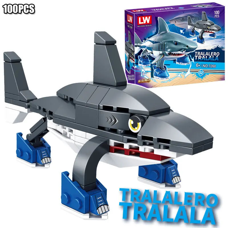 Tung Tung Sahur‌ Figure Block Toy Tralalero Tralala‌，LiriLi