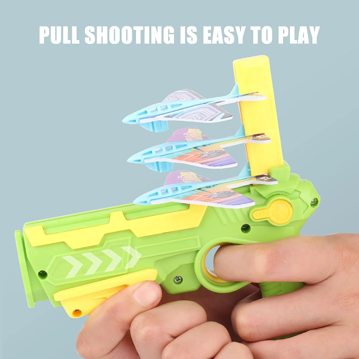 HOT！Airplane Launcher Bubble Catapult With 6 Small Plane Toy Funny