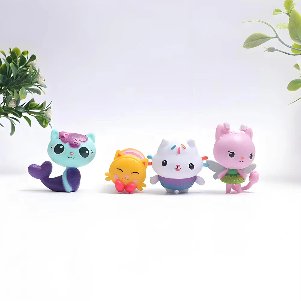 Hot 13pcs Gabby Dollhouse Anime Figure Toy Smiling Car Cat Hug Gaby