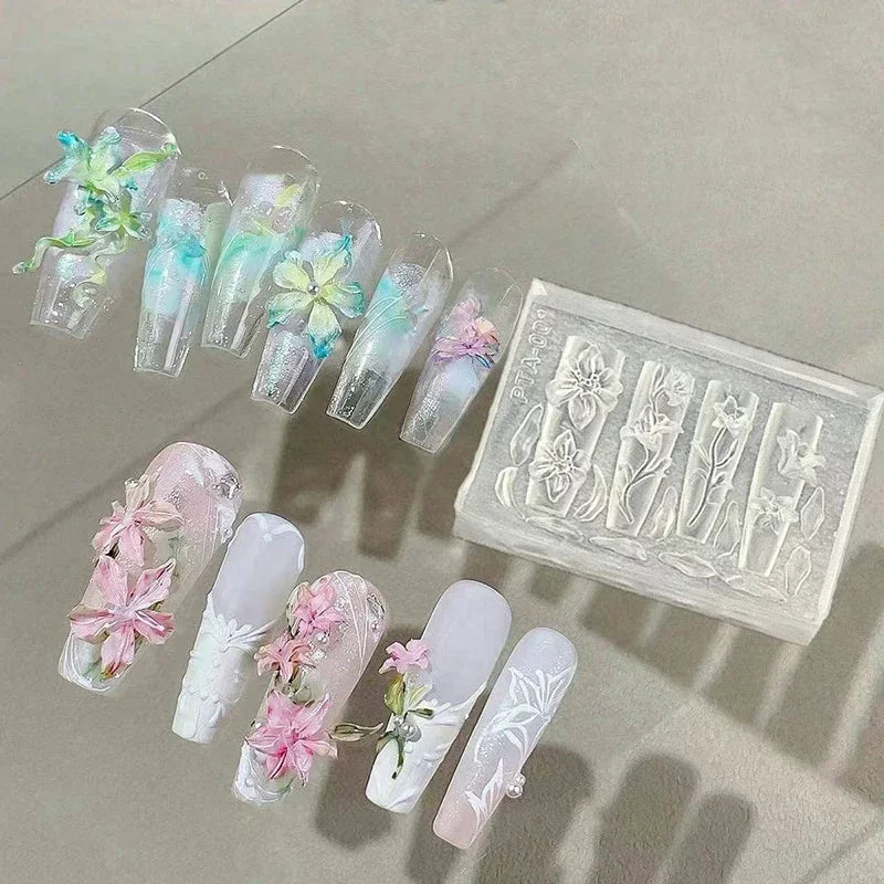 3D Mold Silicone Nail Art Decorations DIY Flower Bow Angle Wing