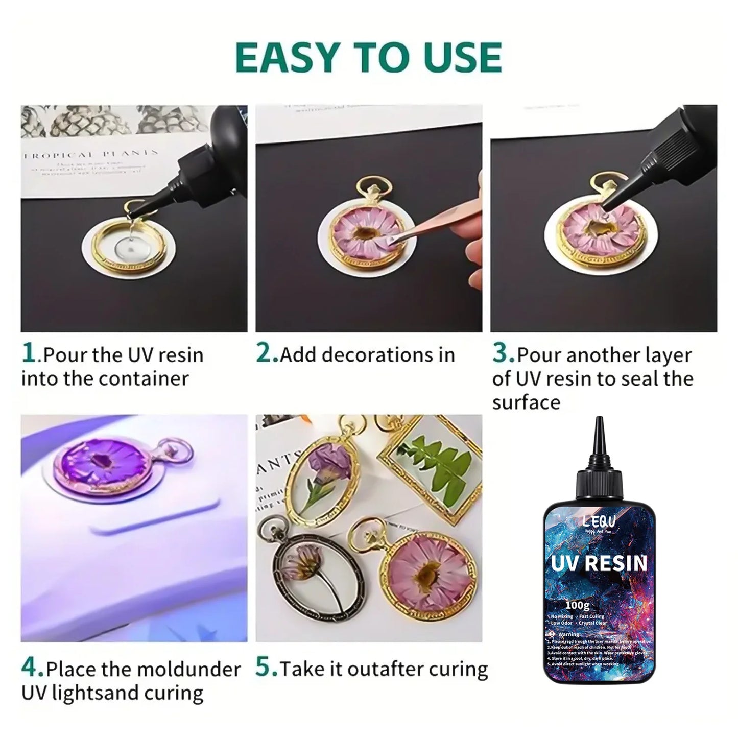 100g UV Resin Clear,Hard,Upgraded Crystal Clear Epoxy Resin Up
