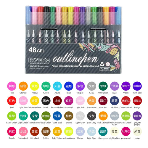 8/12/24/36/48 colors Double-line Outline pen contour pen Dream flash