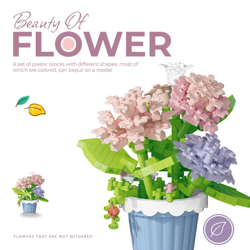 Potted Building Blocks Simulate Succulent Flower Bouquets, Creative