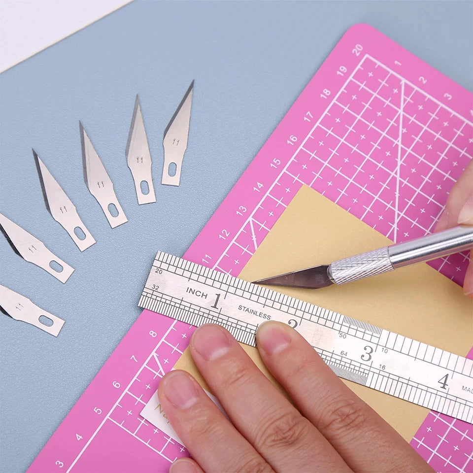 Fniiva Engraving Cutter with 5pcs Blade Metal Handle Craft Carving