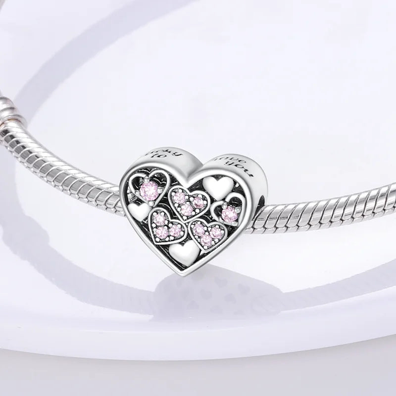 Fit Original 925 Sterling Silver Charms Beads Cute Cat Avocado Purple