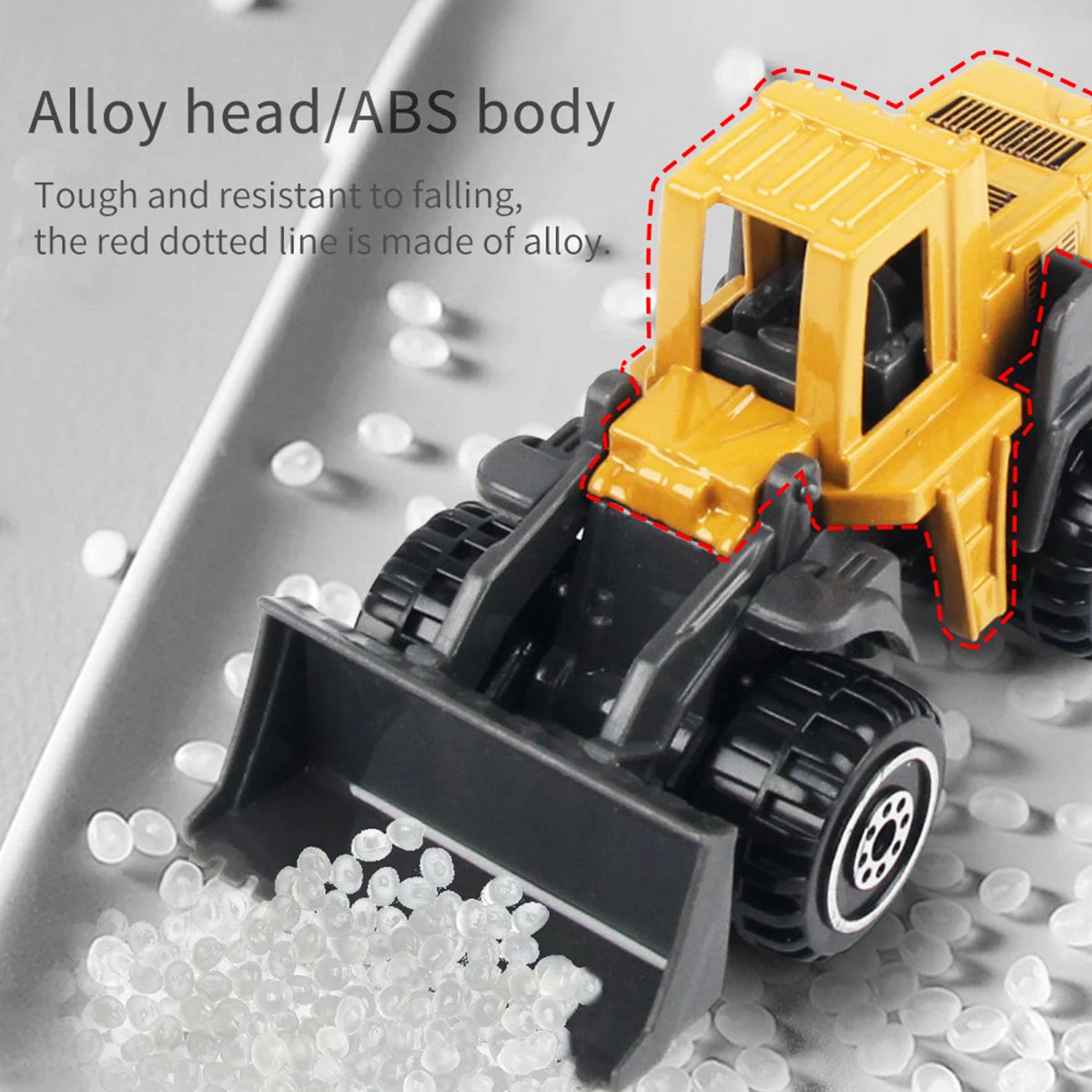 6pcs/set Alloy Engineering Truck Toy Car Classic Construction Model