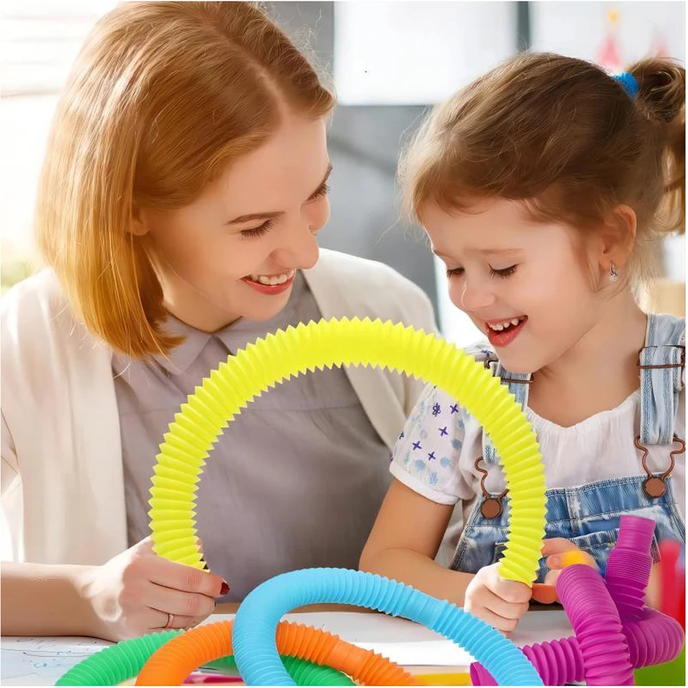 10-30PCS Colorful Telescopic Tubes Fidget Toys Plastic Sensory Pop