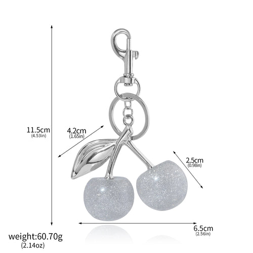 Fashion Delicious Red Cherry Keychain Summer Fruits Cherries Pendant