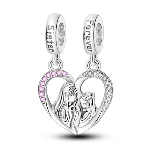 Charms Beads 925 Sterling Silver Tree of Life Peach Heart Sweet Love
