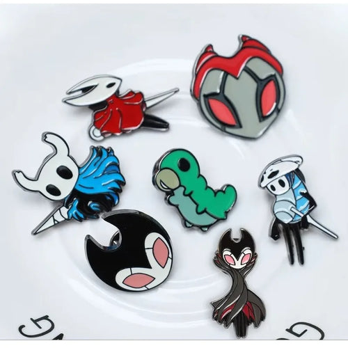 7pcs Hollow Knight Enamel Brooch Cool Character Pins Backpacks