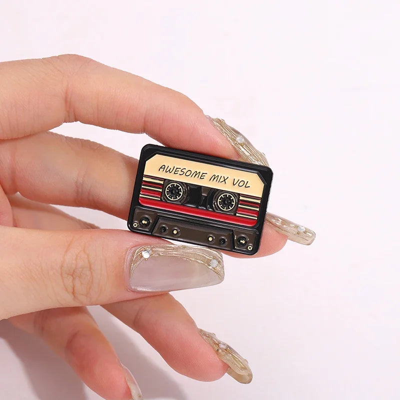 Tape Radio Metal Badge Clothing Music Matching Fashion Clothes Lapel