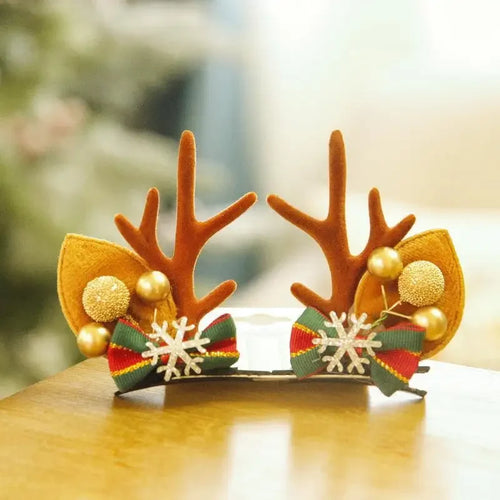 Christmas Antler Hair Clips Pendants Xmas Ornaments Merry Christmas