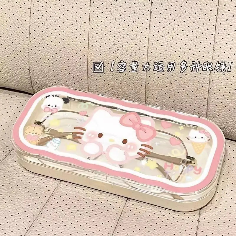 Sanrio Hello Kitty Glasses Storage Box Anime Kawaii Cute Cartoon Girly