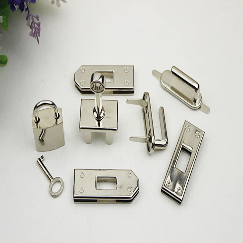 1 Set( 7 pcs) 45mm 4 Colors Metal Bag Lock Hardware Accessories